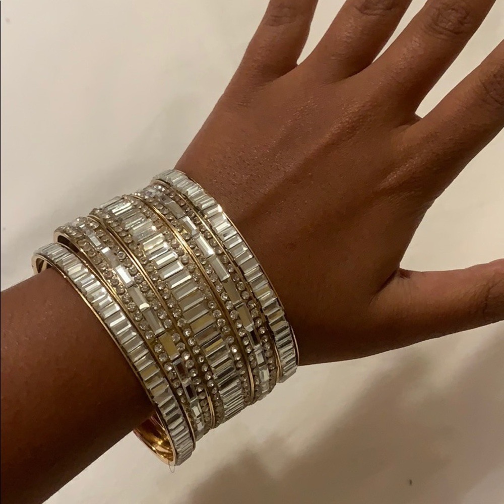 Plastic “Gold” Rhinestone Bangles